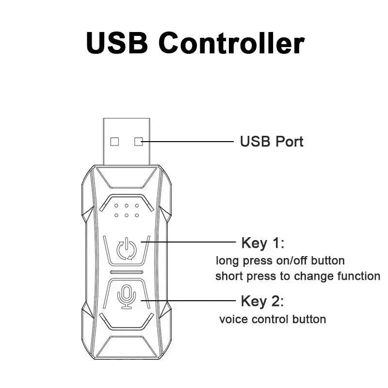 Car Dashboard Premium Neon Lights - USB TYPE