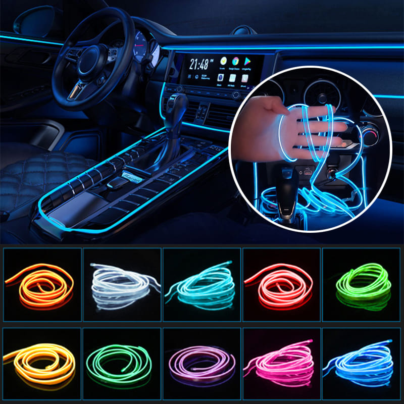 Car Dashboard Premium Neon Lights - USB TYPE