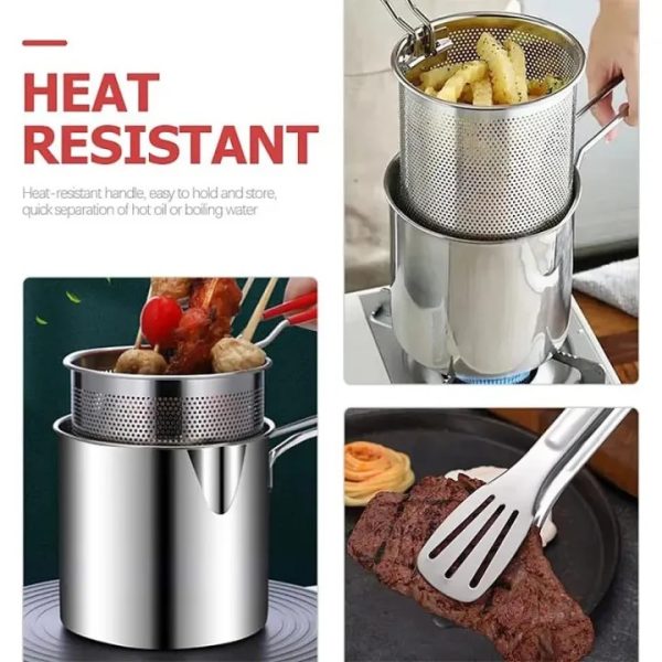 Stainless Steel Deep Frying Pot With Strainer