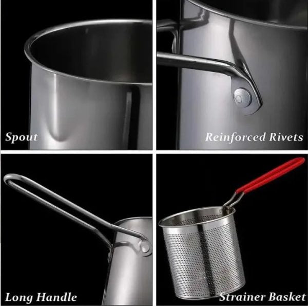 Stainless Steel Deep Frying Pot With Strainer